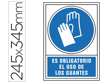 Pictograma PVC 245x345mm. ES OBLIGATORIO EL USO DE LOS GUANTES